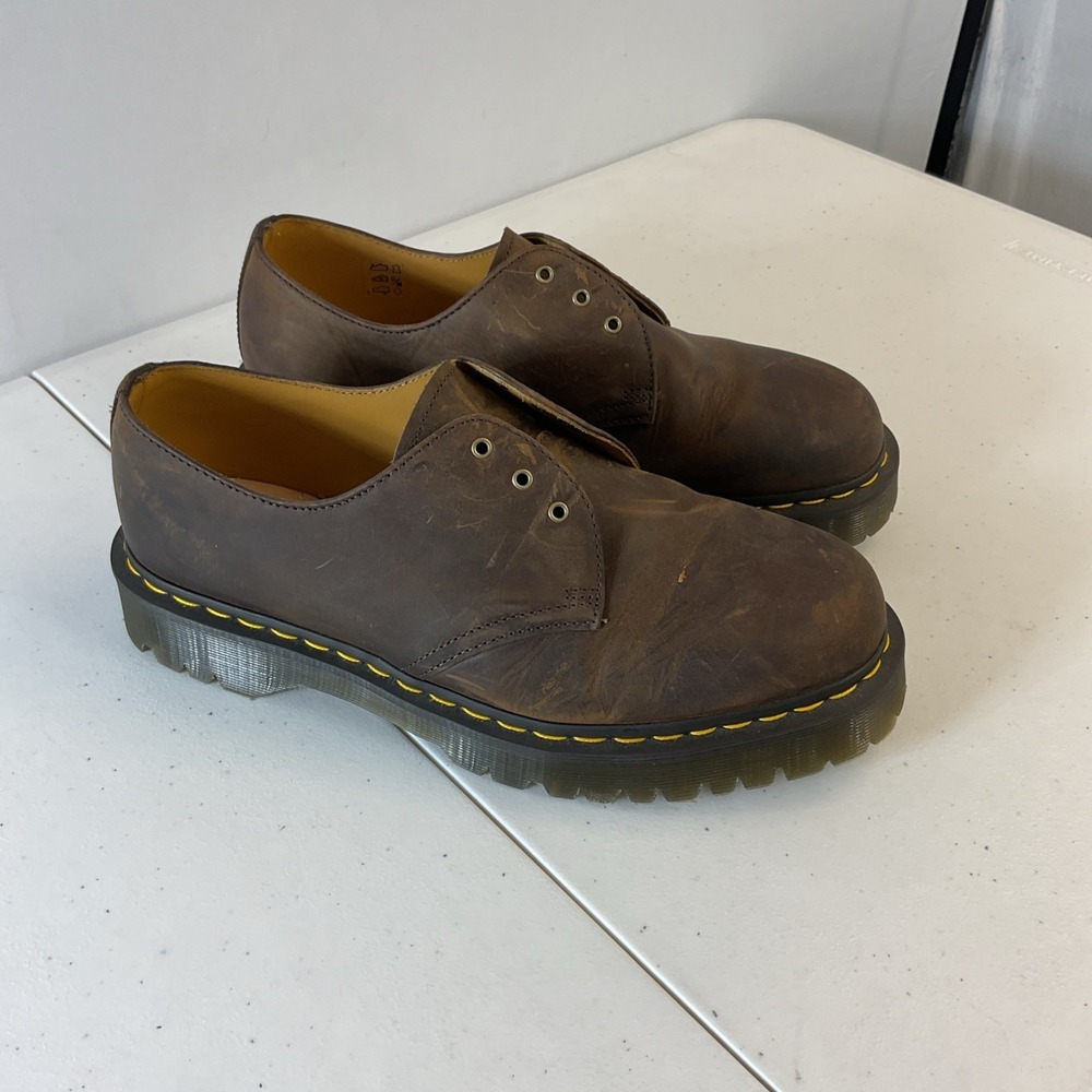 DR. MARTENS 1461 Brown Leather Men's Oxford‎ Shoes  US 12